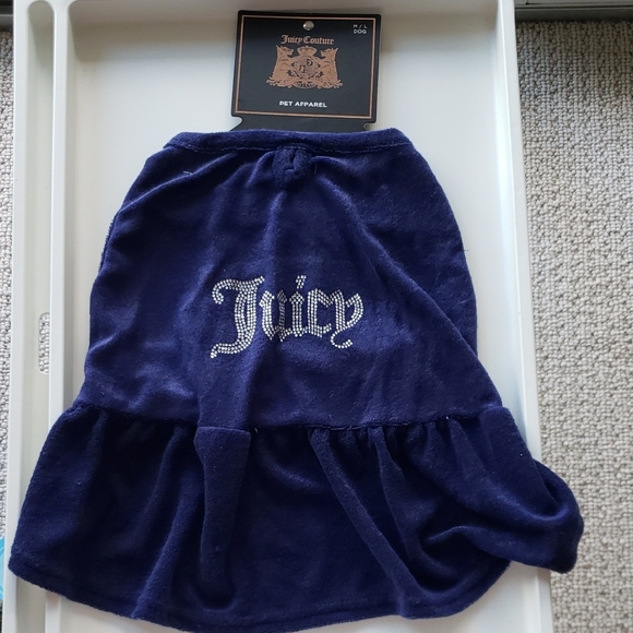 Juicy Couture Other - Juicy Couture Navy Pet Dress with Rhinestone Logo
